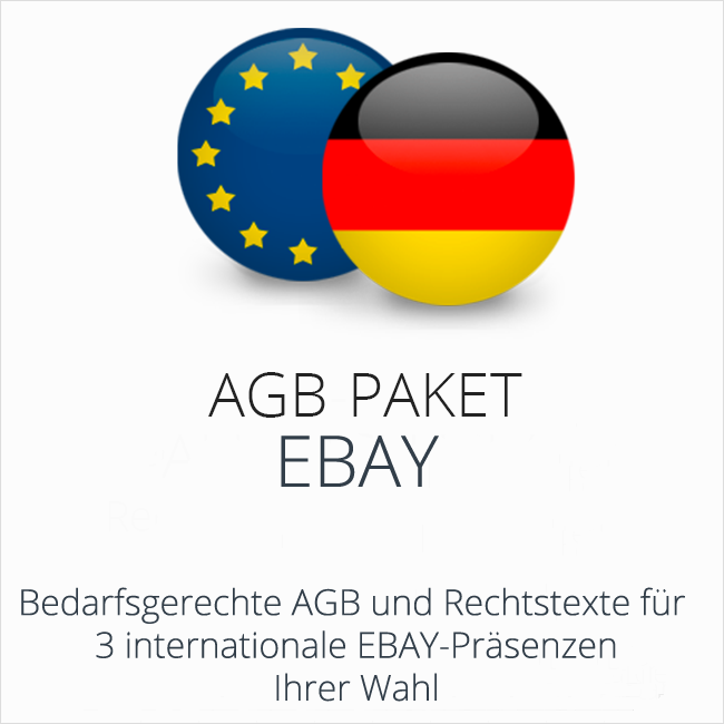 Das AGB Paket eBay mit Rechtstexten für deutsche und internationale ebay-Präsenzen