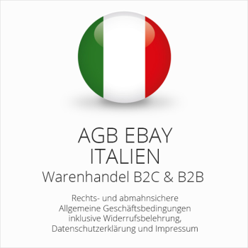 Abmahnsichere AGB für ebay Italien B2C & B2B