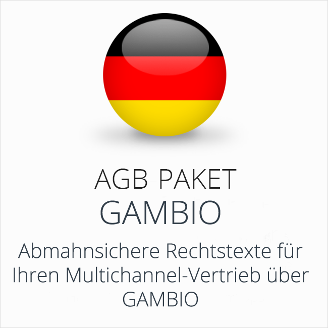 Das rechtssichere Multichannel-AGB-Paket Gambio