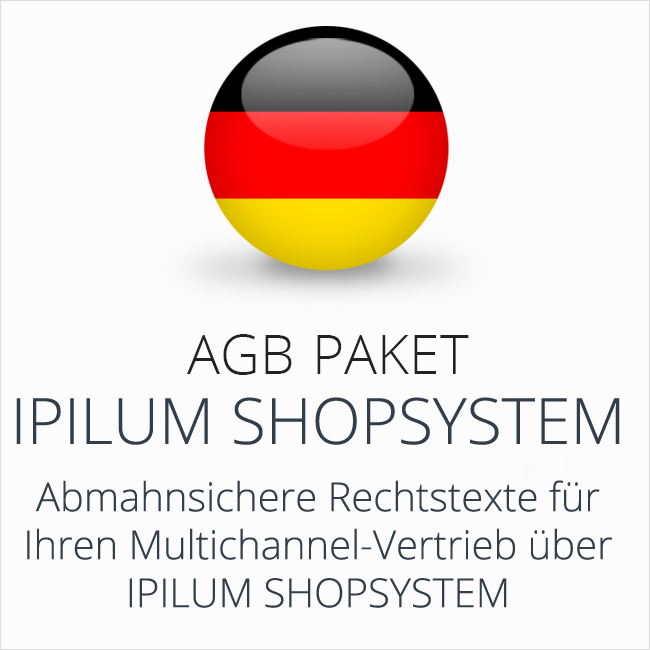 Das abmahnsichere AGB Paket Ipilum Shopsystem von der IT-Recht Kanzlei