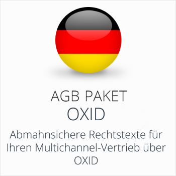 Das AGB Paket Oxid mit abmahnsicheren Rechtstexten für Multichannel-Vertrieb über Oxid